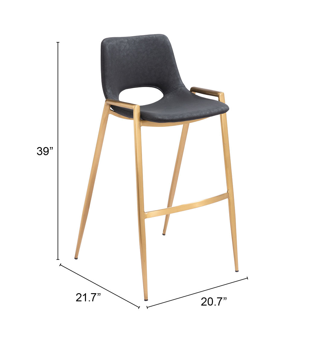 Desi Barstool Black & Gold