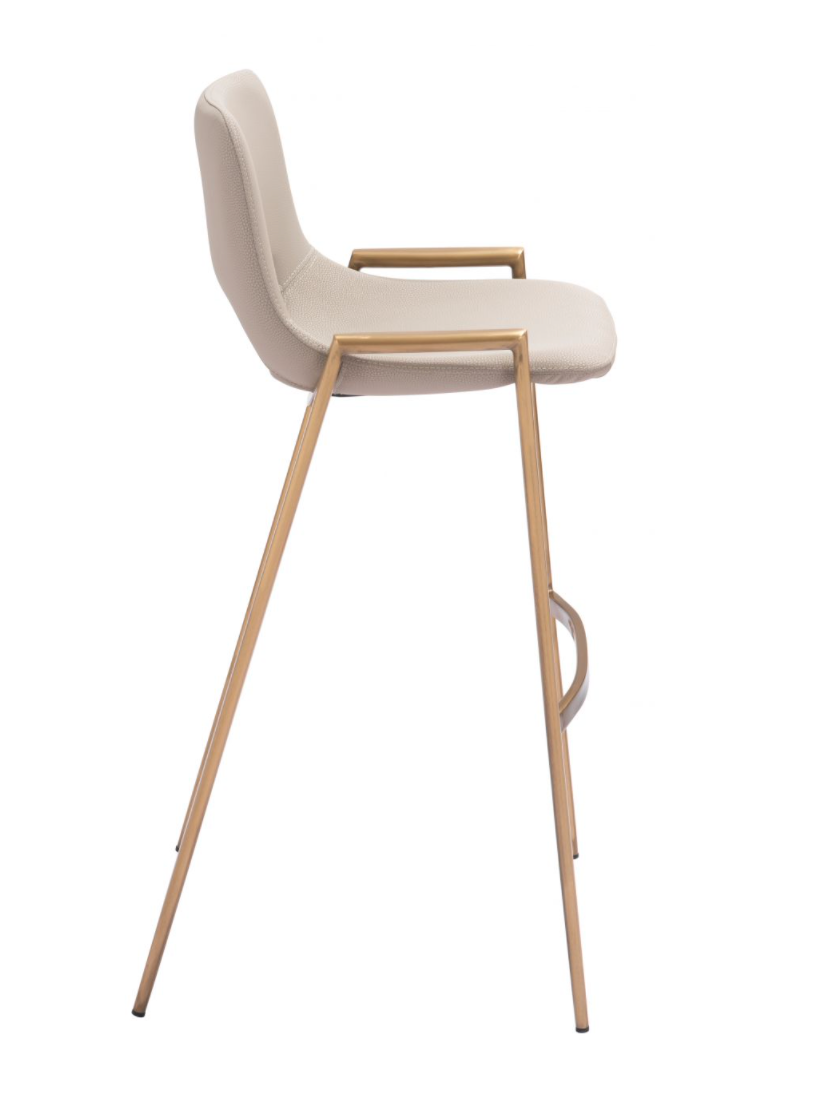 Desi Barstool Beige & Gold