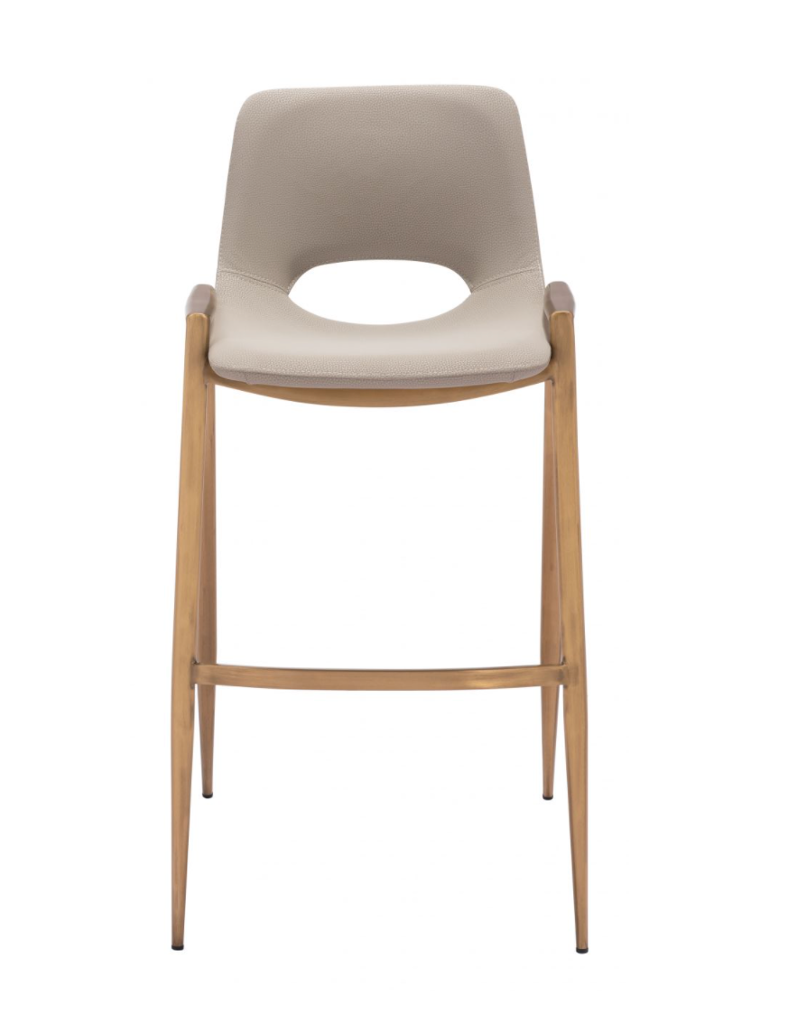 Desi Barstool Beige & Gold