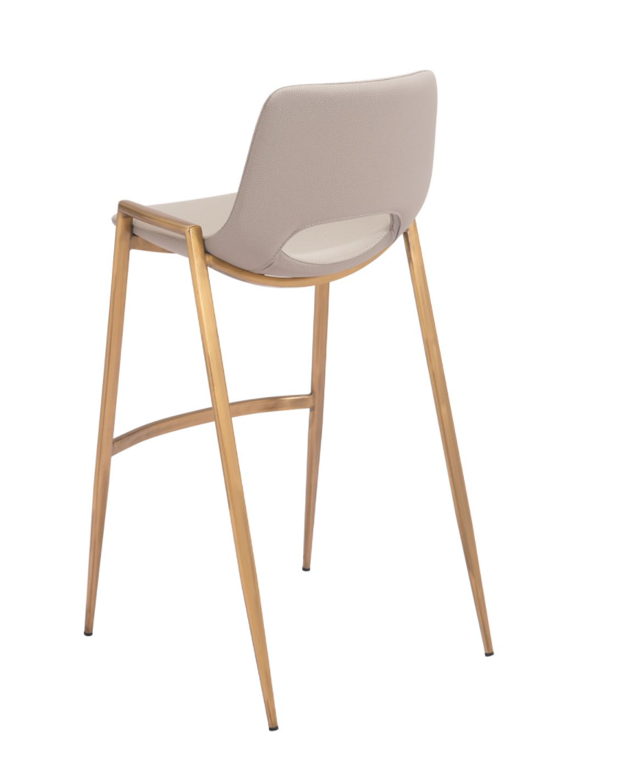 Desi Barstool Beige & Gold